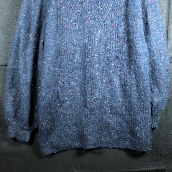 Lauren Conrad Womens Sweater Blue Multi Wool Blend Long Sleeve Crew Large - Picture 3 of 10